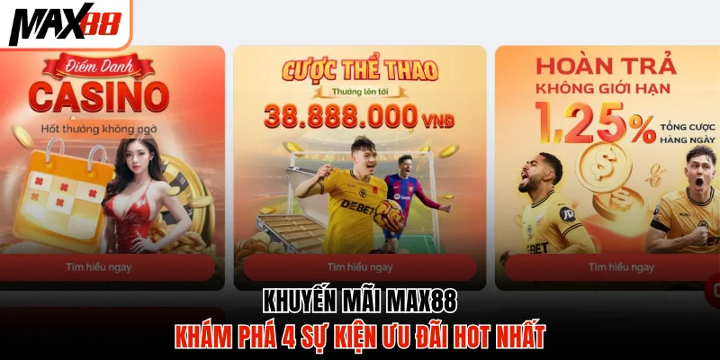 Khám phá 4 khuyến mãi hot nhất tại Max88